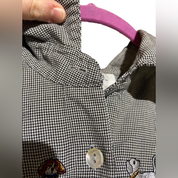 !!SOLD!!Vintage Embroidered Dog Button Up Shirt Womens 2X - Picture 7 of 9